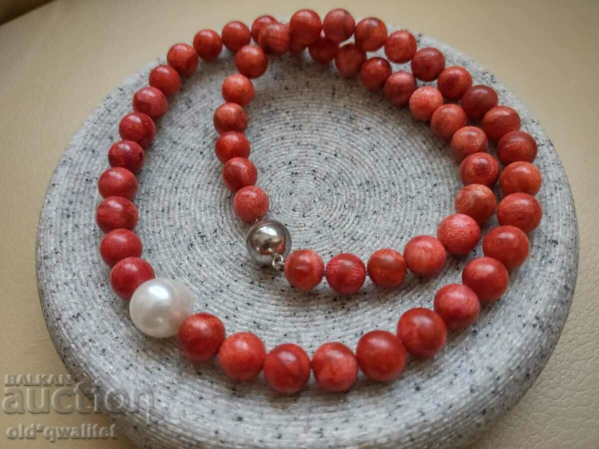 Natural Coral and Pearl Necklace/Necklace/Jewelry