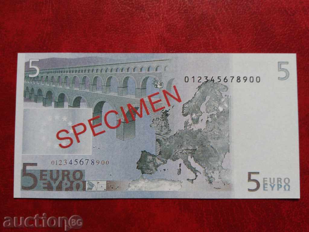 Auction  Souvenir, advertising banknote 5 euro specimen / sample