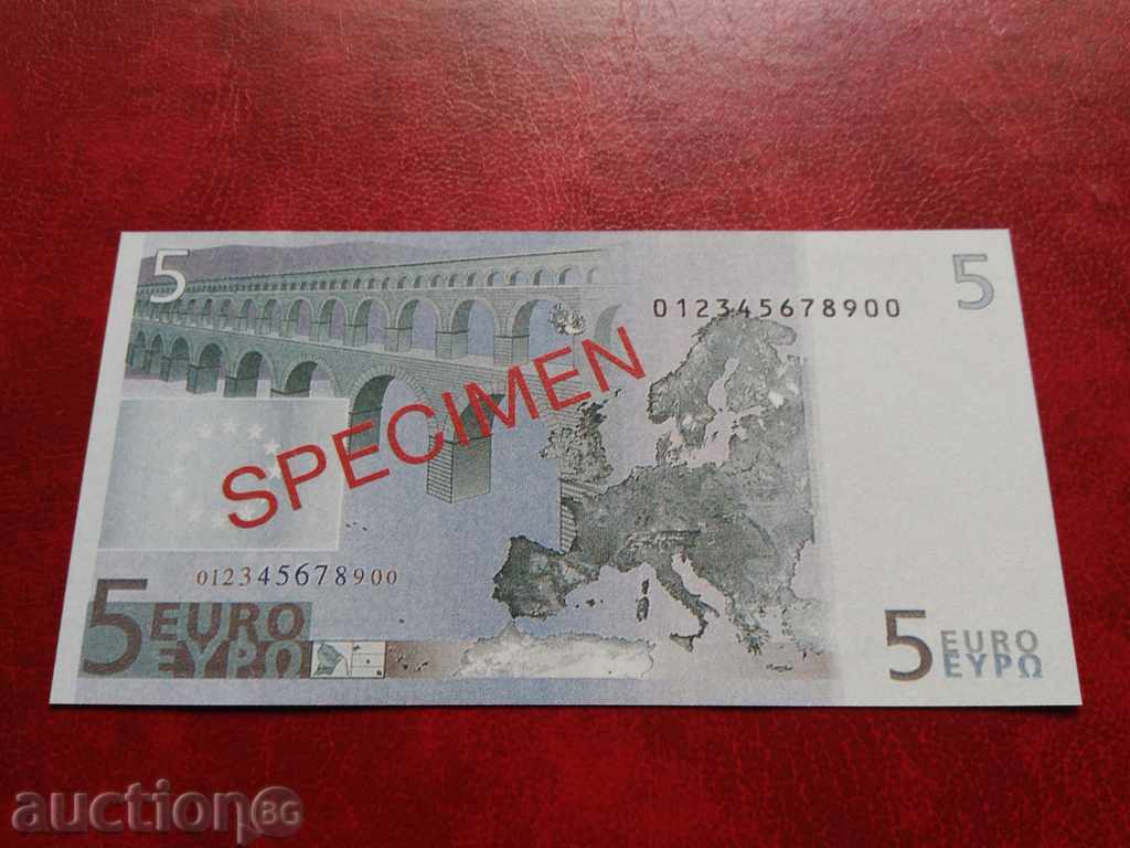 Delivery of Souvenir, advertising banknote 5 euro specimen / sample