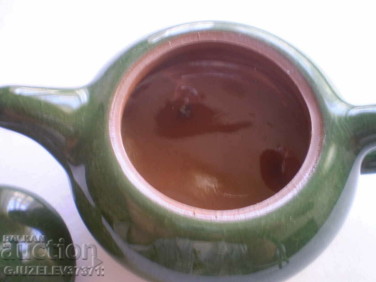 Small Green Ceramic Kettle for one tea - 6 Small Green Ceramic Kettle for one tea - 6