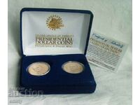 Позлатена монета президент на САЩ Америка Джон К.Адамс-2 бр.