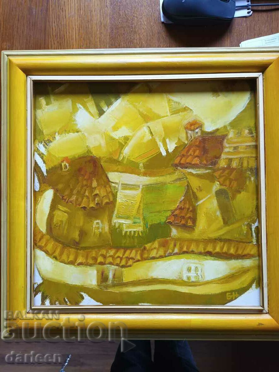 Bianca Nenova, Naive painting "Rural yard" with price 250.00 BGN | € 127.82 Bianca Nenova, Naive painting "Rural yard" with price 250.00 BGN | € 127.82