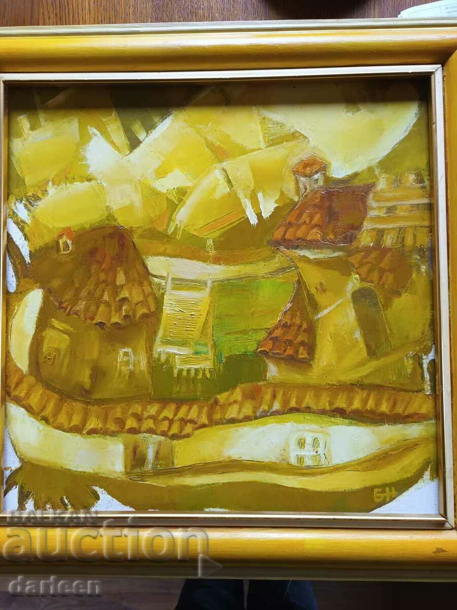 Auction Bianca Nenova, Naive painting "Rural yard" Auction Bianca Nenova, Naive painting "Rural yard"