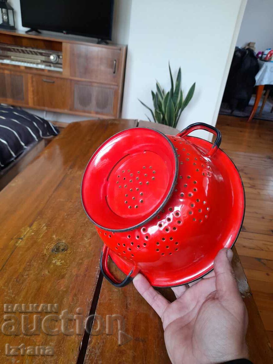 An old enamel strainer, gavgir - 7 An old enamel strainer, gavgir - 7
