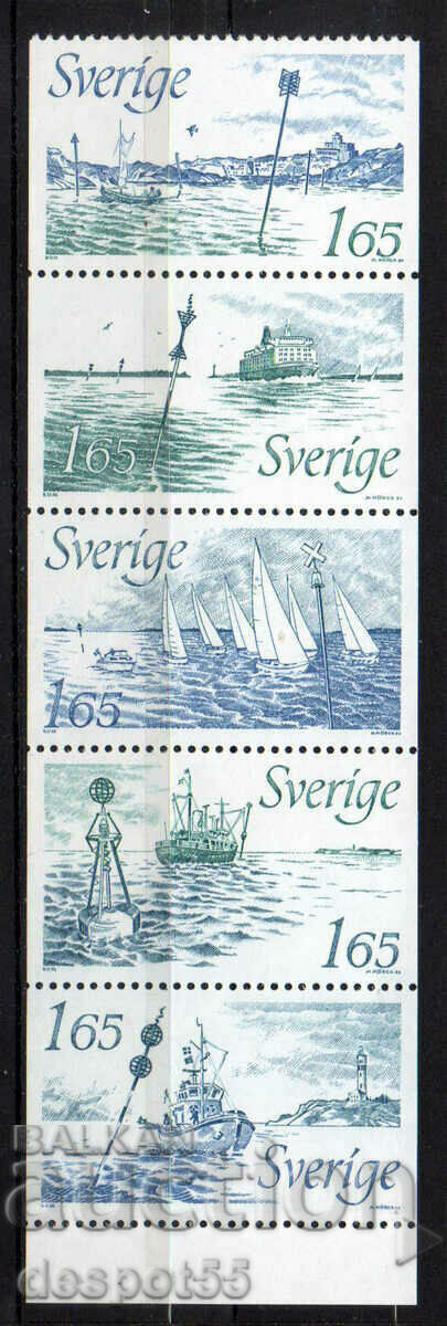 1982. Швеция. Рибарски лодки от всички региони. Стрип.