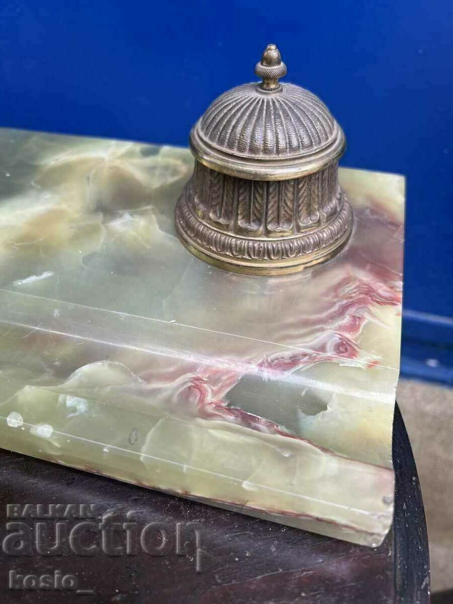 A large malachite inkstand with price 90.00 BGN | € 46.02 A large malachite inkstand with price 90.00 BGN | € 46.02