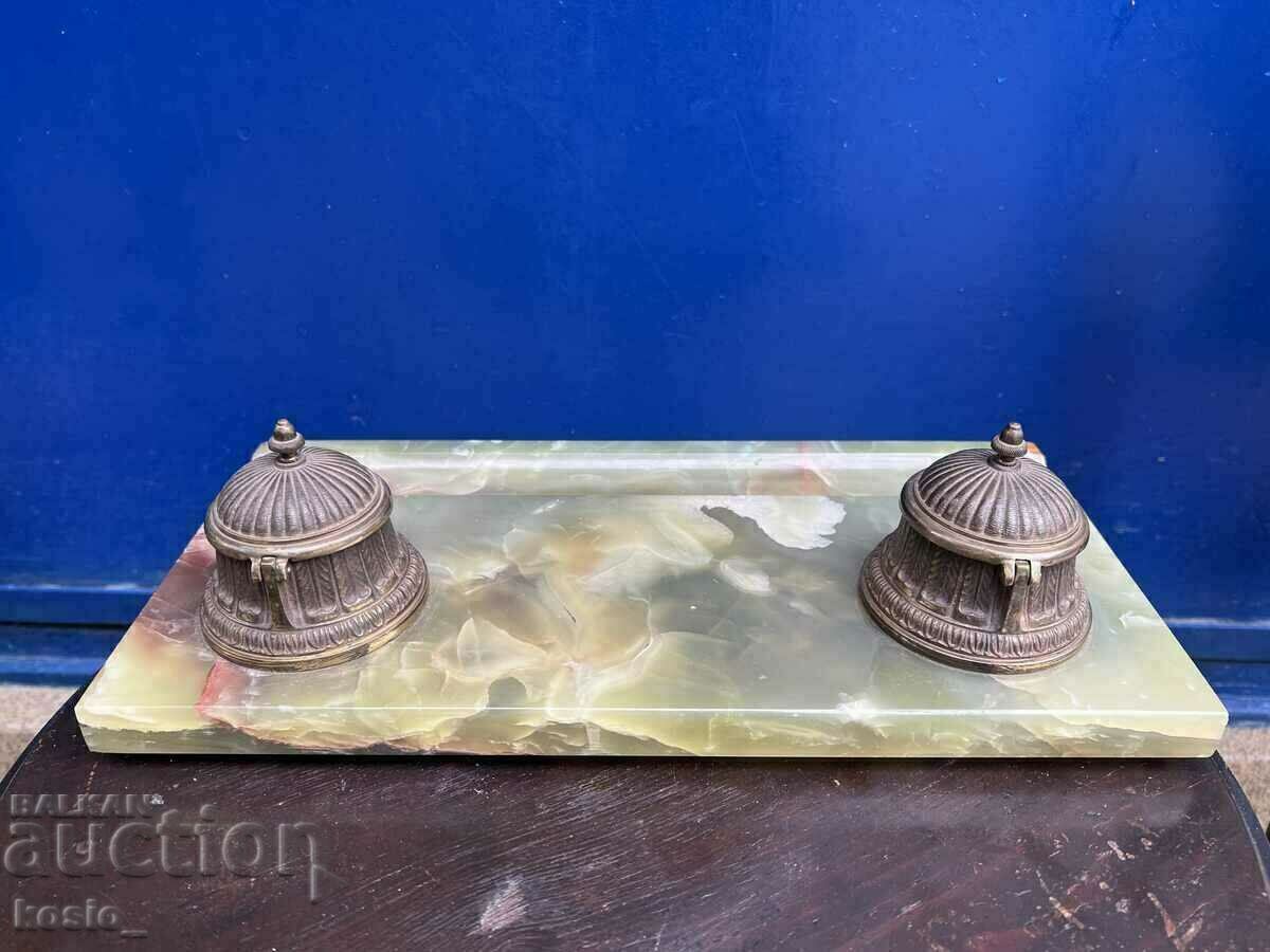 A large malachite inkstand - 5 A large malachite inkstand - 5