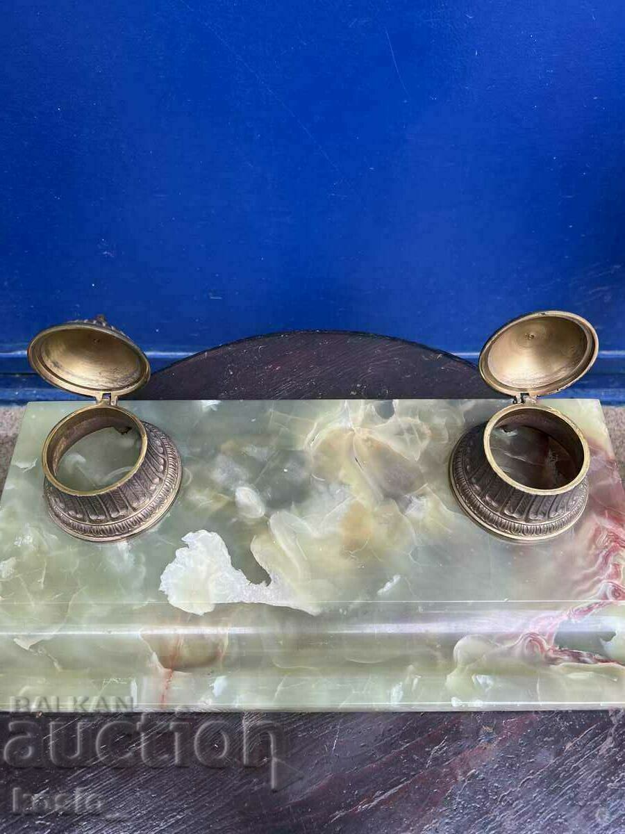 A large malachite inkstand - 7 A large malachite inkstand - 7