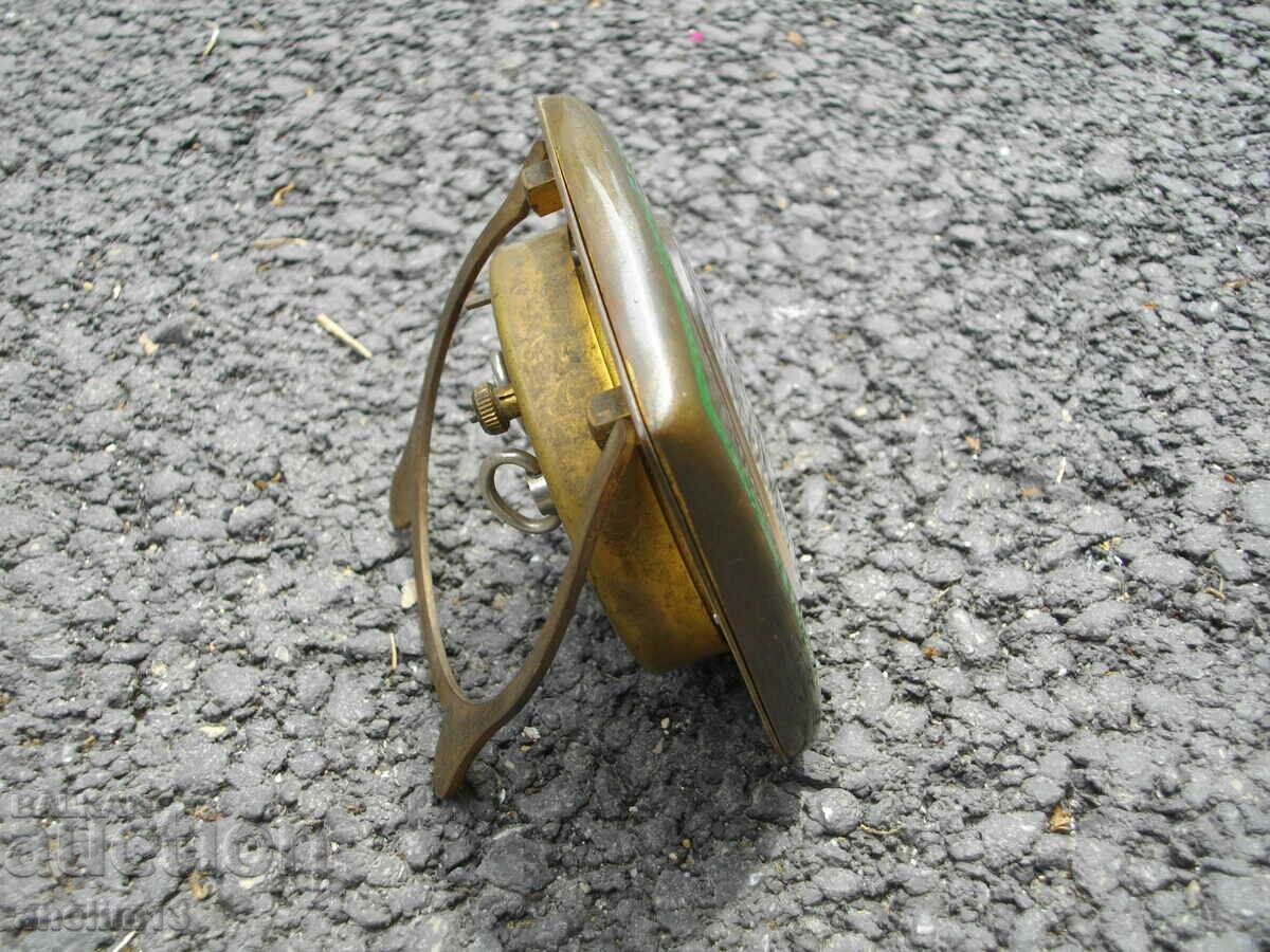 KIENZLE ENAMEL BRONZE COLLECTIBLE ALARM CLOCK - 5