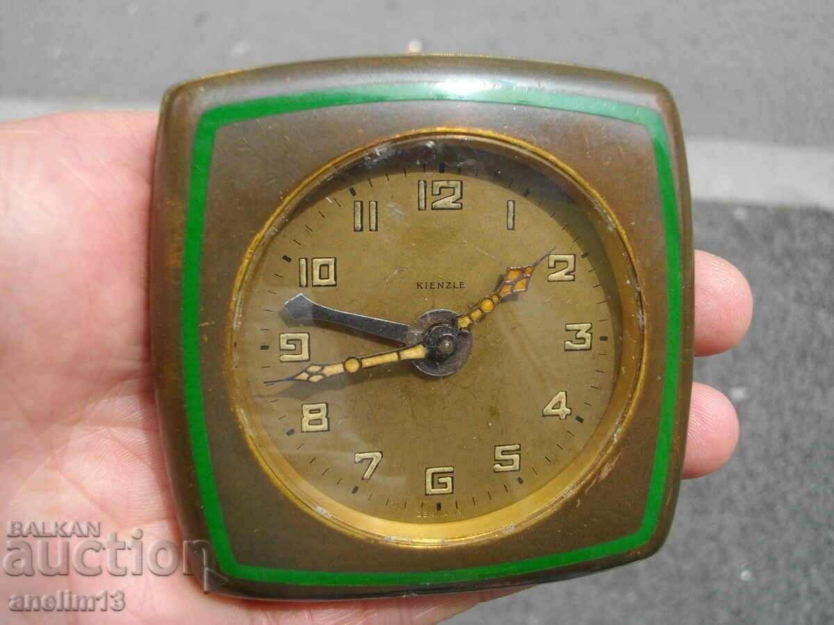 KIENZLE ENAMEL BRONZE COLLECTIBLE ALARM CLOCK - 6
