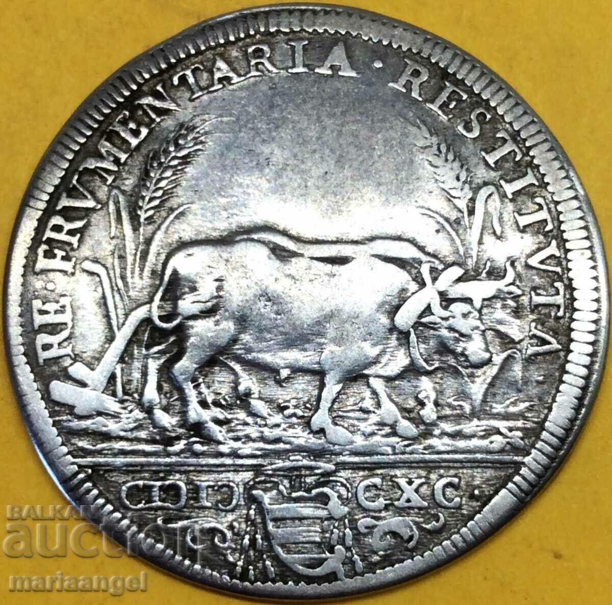 Alexandru al VIII-lea Teston Vatican Roma 1690 argint