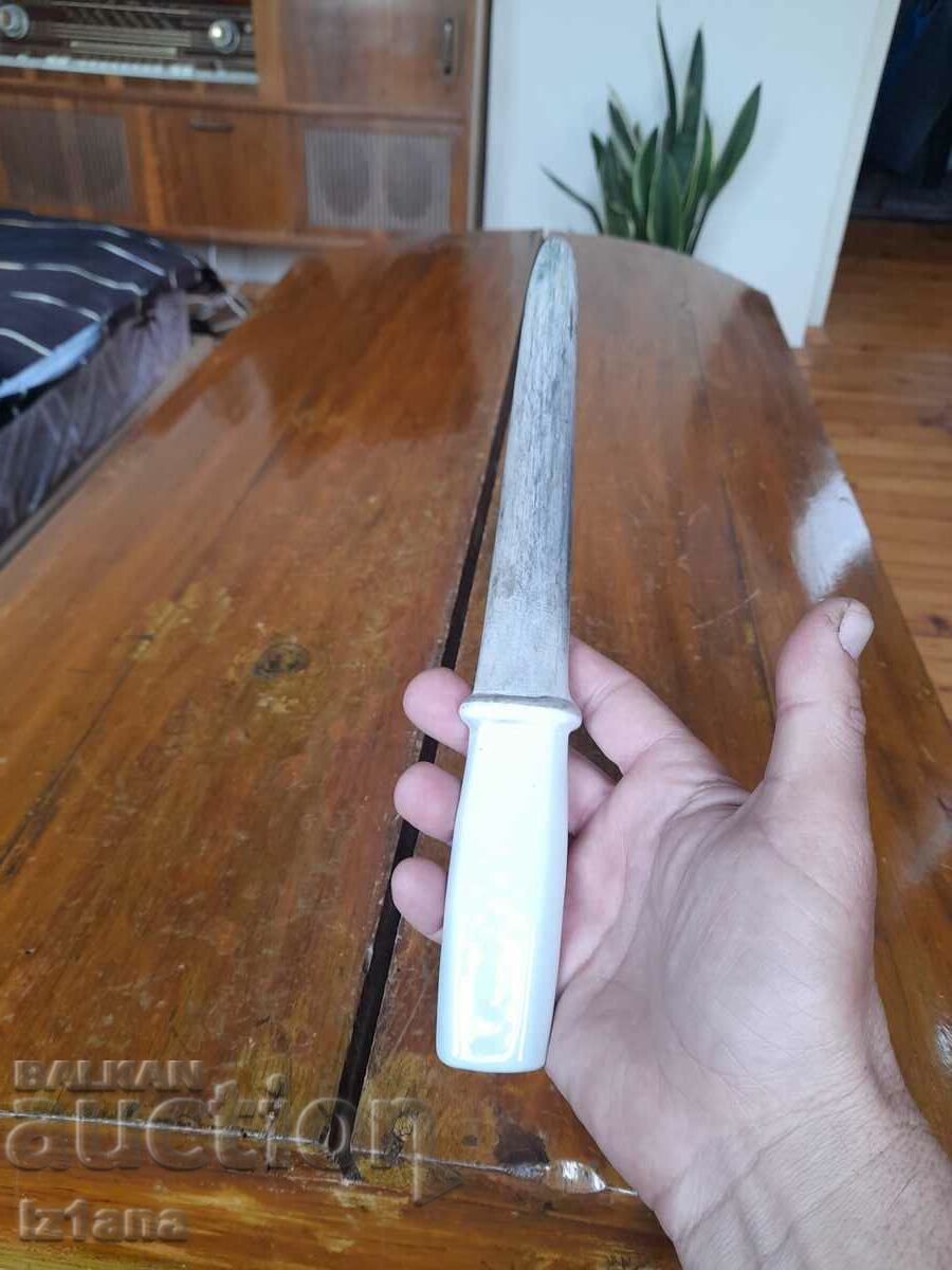 Auction Old porcelain knife sharpener Auction Old porcelain knife sharpener