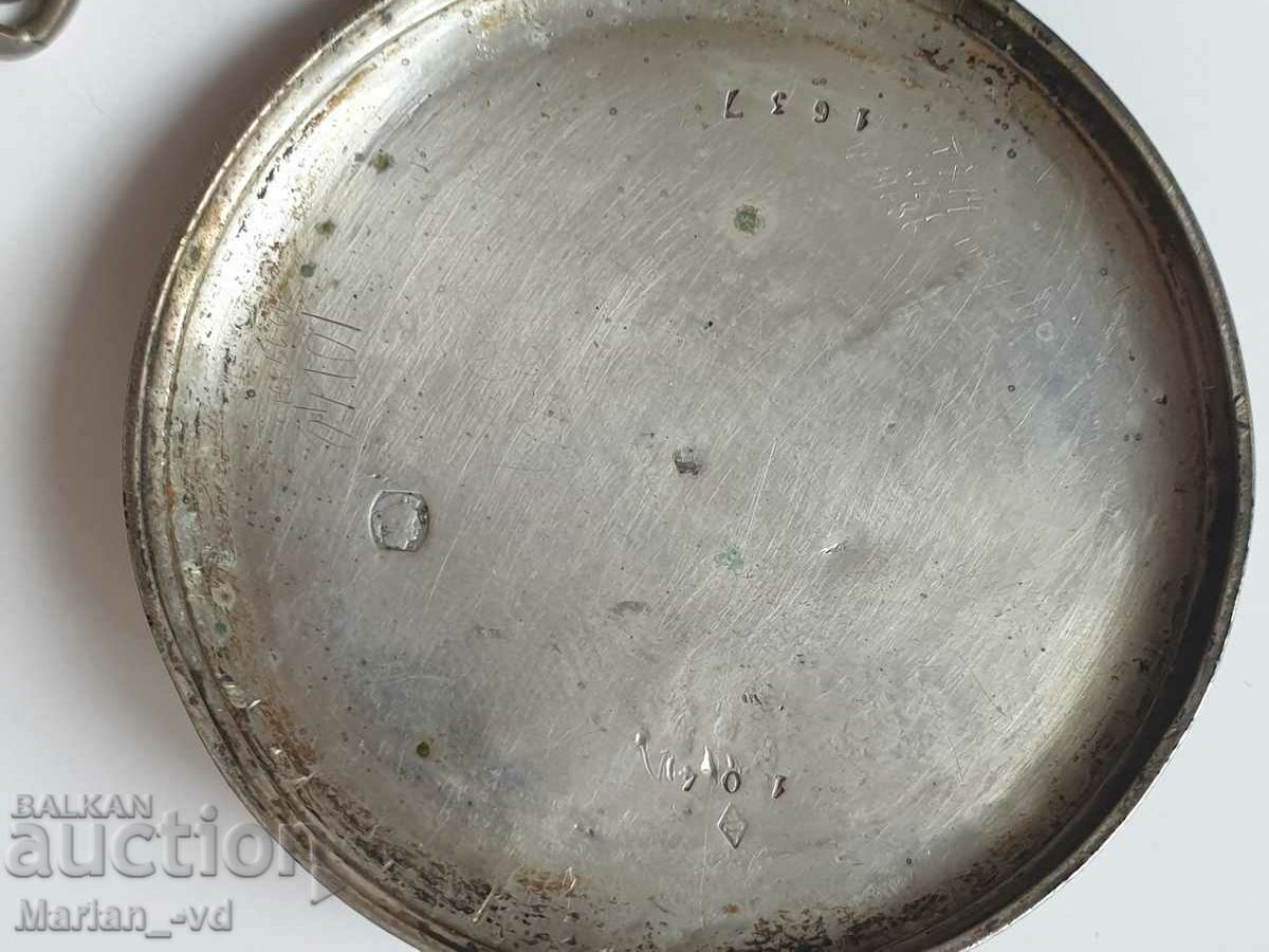 Old silver pocket watch with key - 5 Old silver pocket watch with key - 5