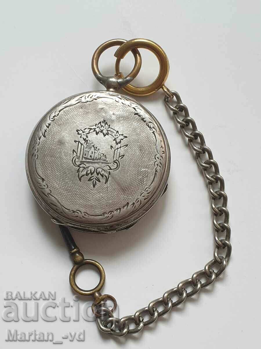 Old silver pocket watch with key - 7 Old silver pocket watch with key - 7