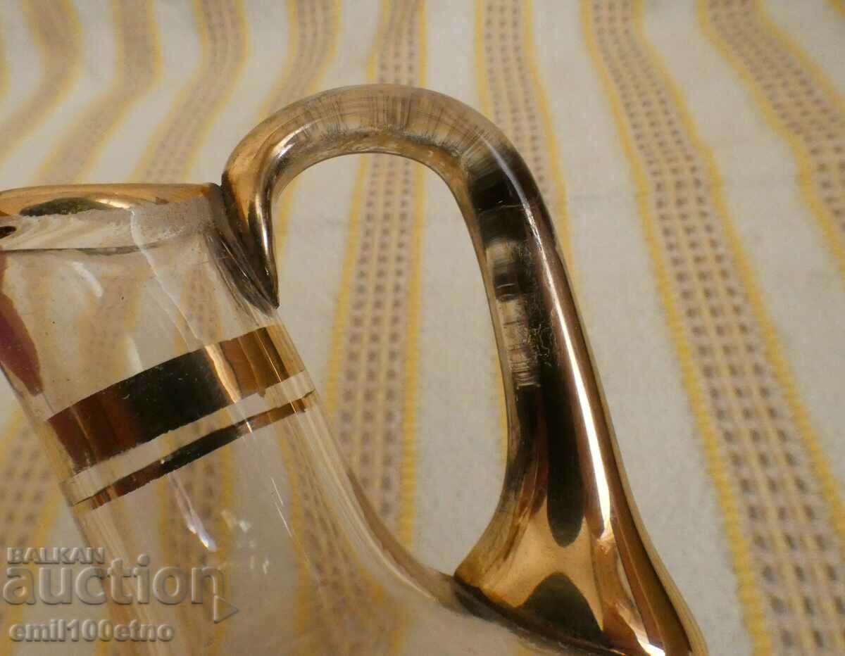 Urcior de sticlă de rachiu cu aurire - 5 Urcior de sticlă de rachiu cu aurire - 5