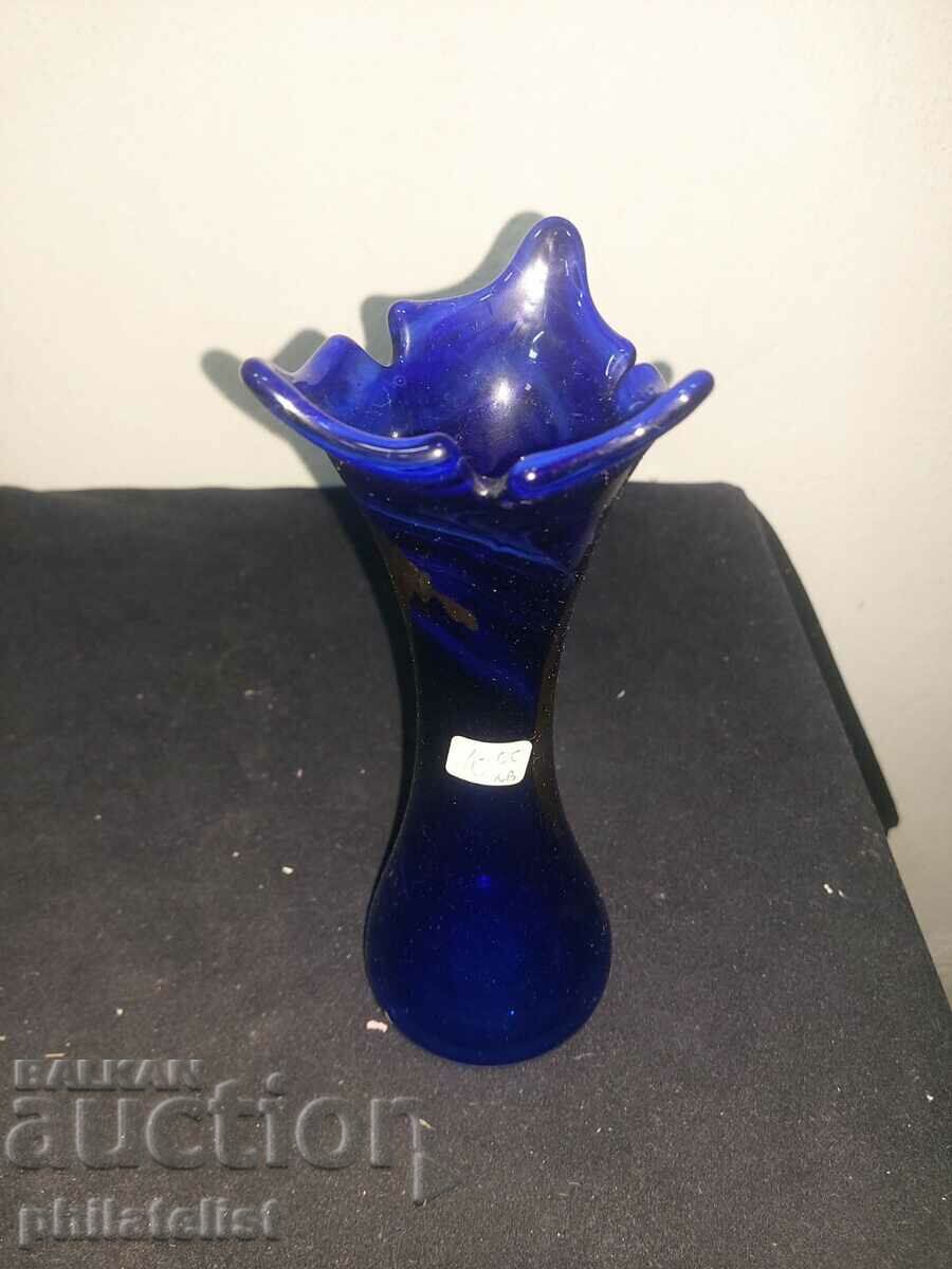 Vase - Blue glass #2 with price 9.00 BGN | € 4.60 Vase - Blue glass #2 with price 9.00 BGN | € 4.60