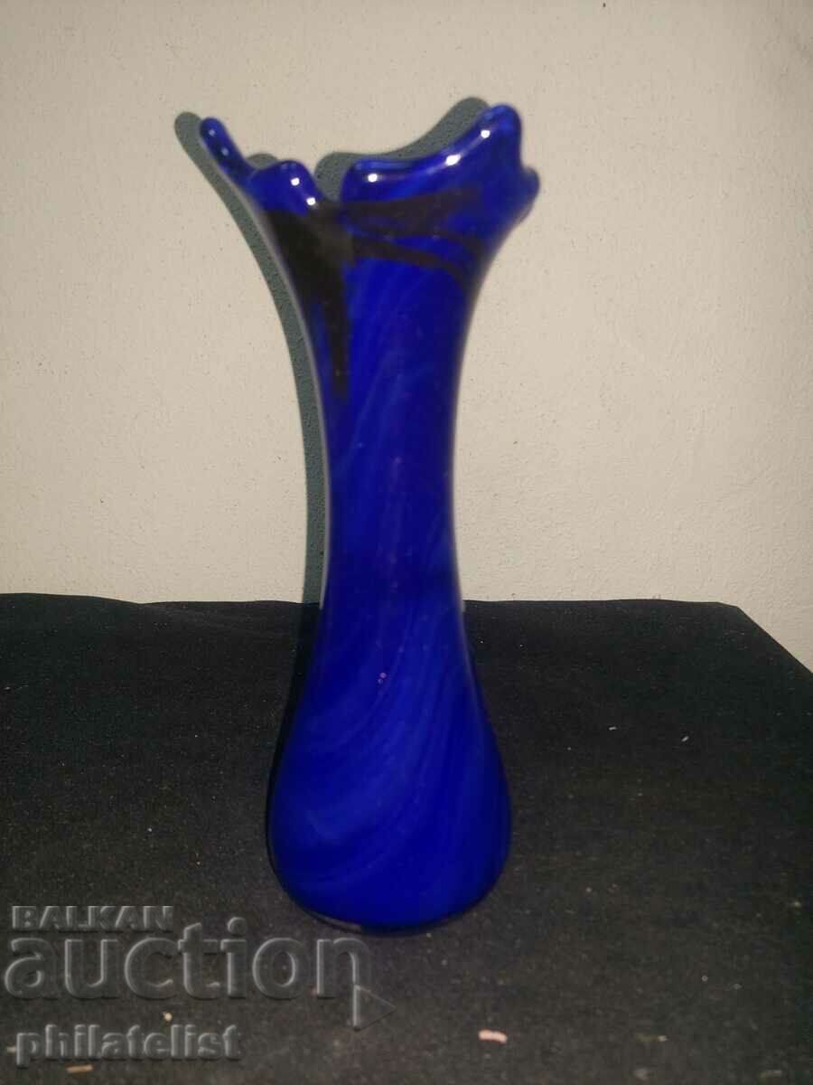 Ваза - Синьо стъкло №4