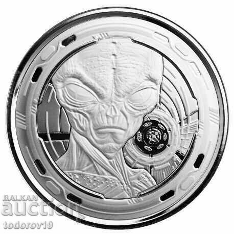 1 oz Silver Alien 2022 GHANA