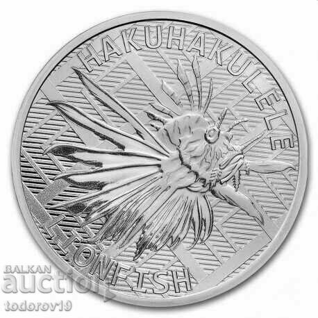 Pește leu de argint de 1 oz. Tokelau 2022