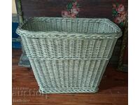 Vintage hand woven back basket