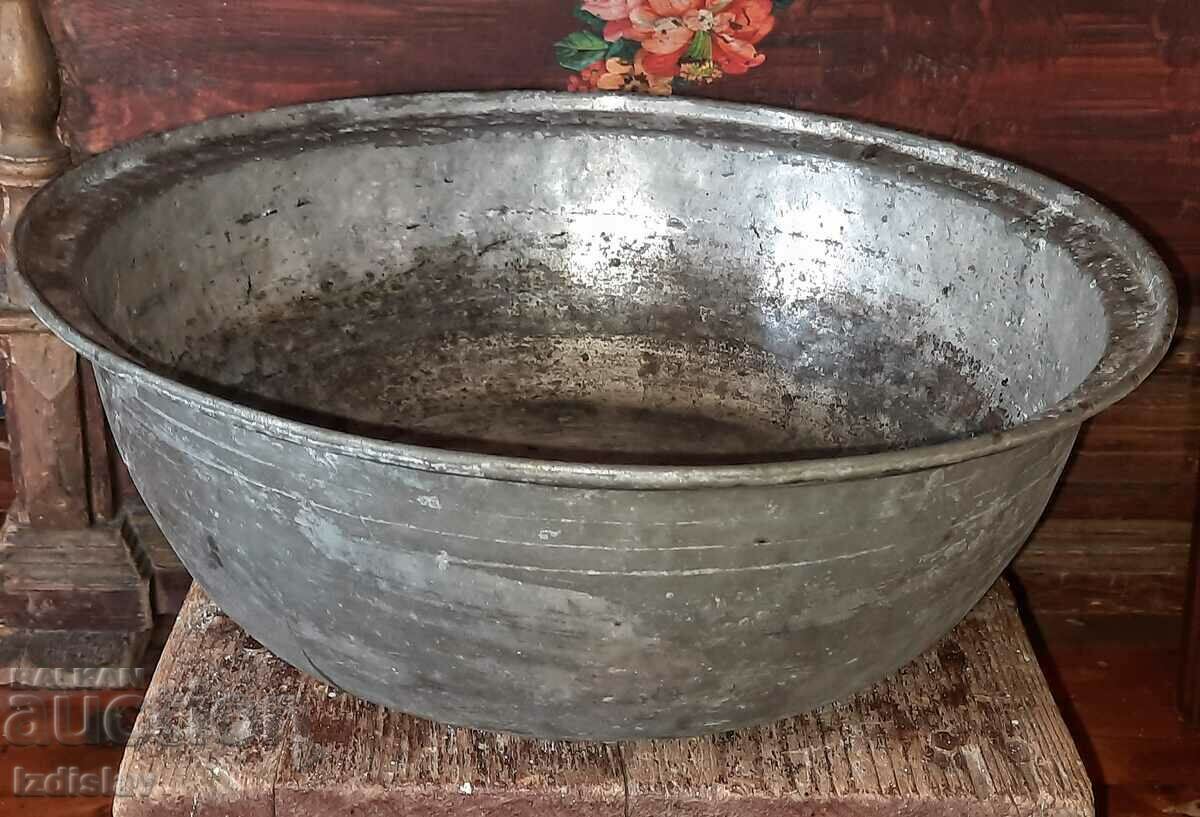 Antique tinned copper pot.