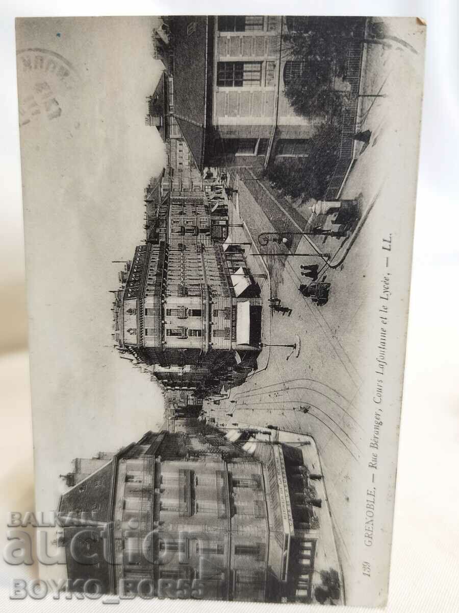 Carte poștală veche din Grenoble, Franța de la începutul secolului al XX-lea.