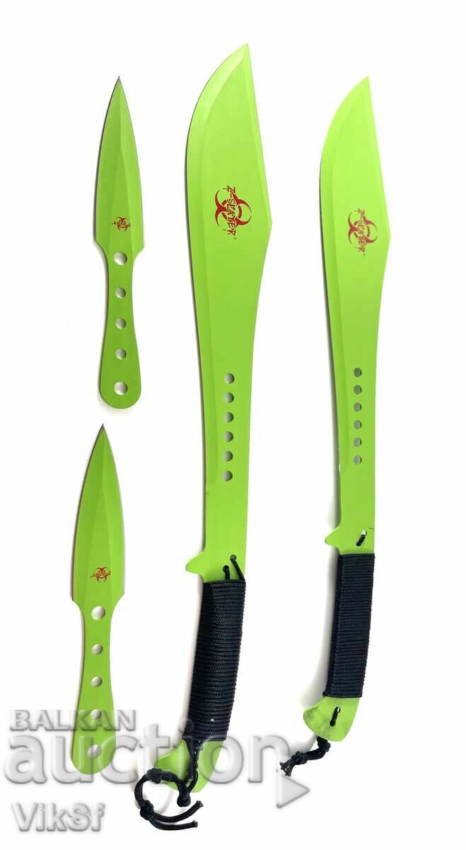Auction Machete massive large Zombie Apocalypse killer Green k-kt Auction Machete massive large Zombie Apocalypse killer Green k-kt