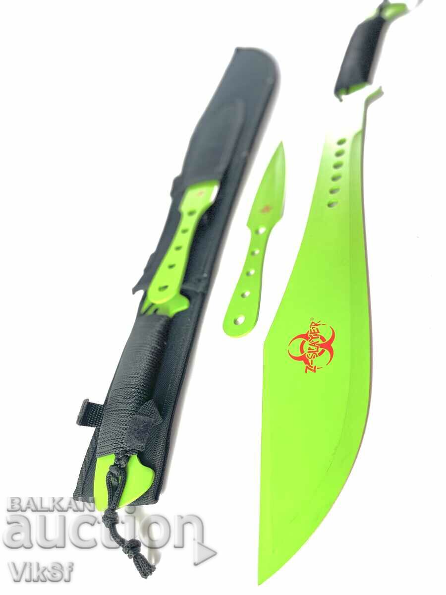 Machete massive large Zombie Apocalypse killer Green k-kt - 5 Machete massive large Zombie Apocalypse killer Green k-kt - 5