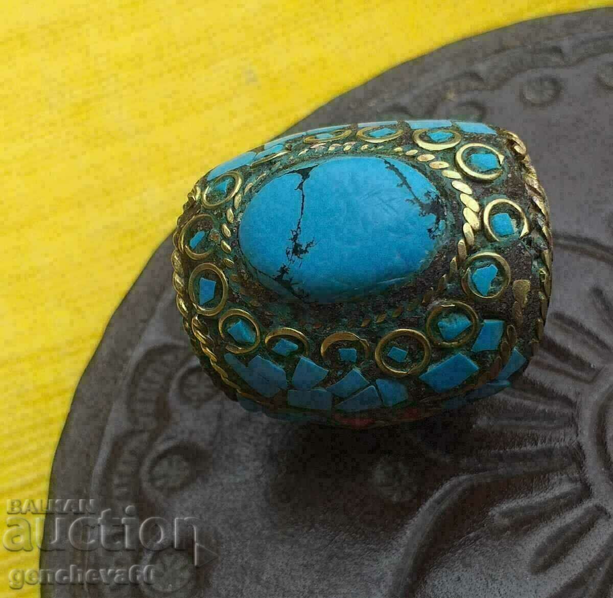 LARGE Tibetan Turquoise Ring LARGE Tibetan Turquoise Ring