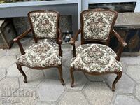 Unique old armchair type chairs. #3985