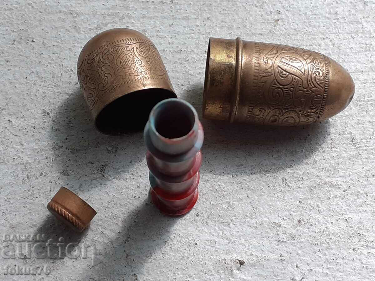 Cutie de ace și ață din bronz otoman vechi - 6 Cutie de ace și ață din bronz otoman vechi - 6