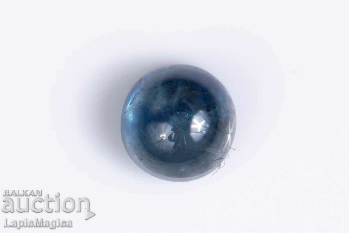 Blue Sapphire 0,72ct 4,3mm Στρογγυλό Cabochon #4