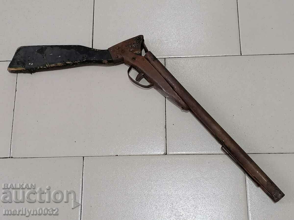 Bulgarian children's sheet metal toy rifle from the 1940s - 5 Bulgarian children's sheet metal toy rifle from the 1940s - 5