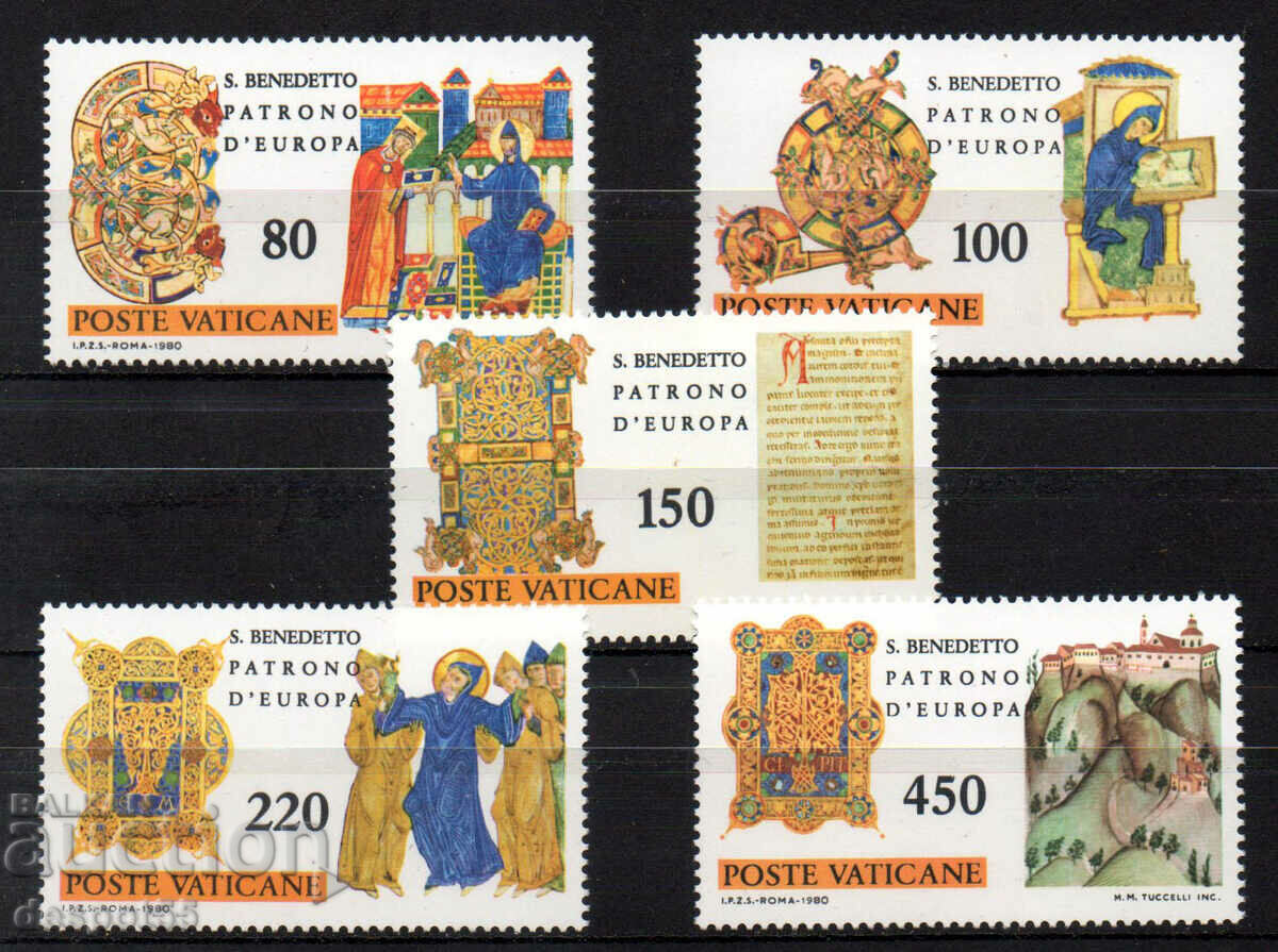 1980. Το Βατικανό. Άγιος Βενέδικτος της Νουρσίας - Πολιούχος της Ευρώπης.