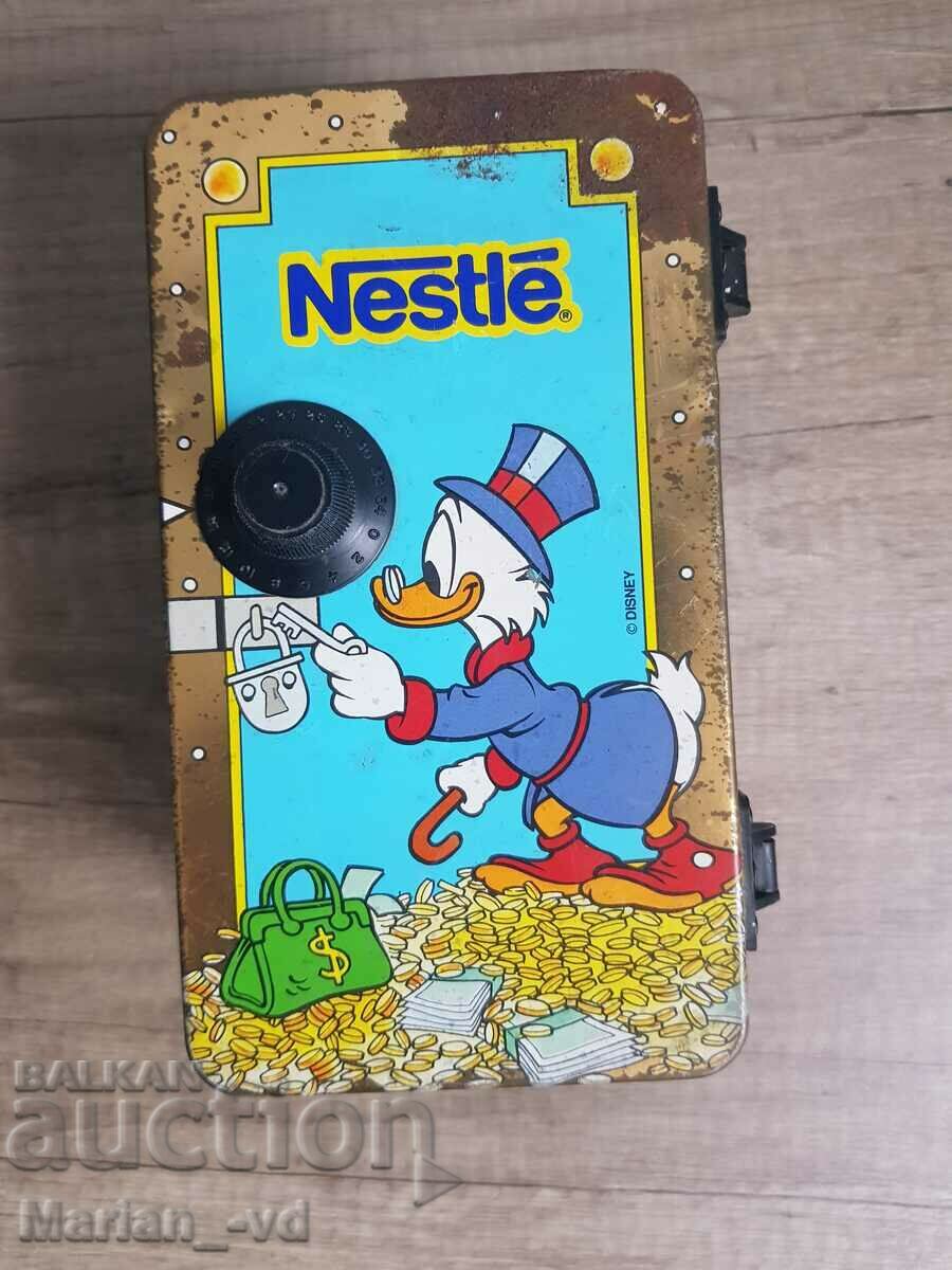 Cutie de bomboane din metal vintage Nestle Disney Uncle Scrooge