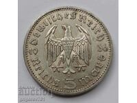 5 marci de argint Germania 1936 A III Reich Moneda de argint #48