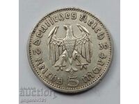 5 марки сребро Германия 1936 A III Райх  сребърна монета №50