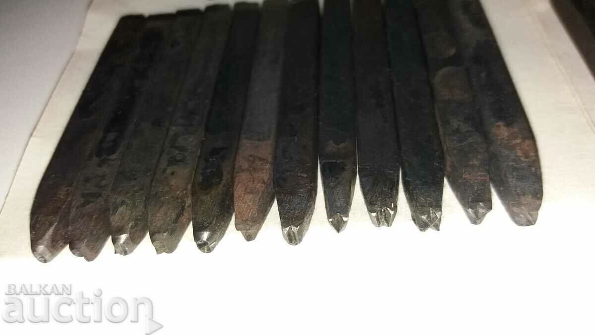 Auction Old metal Latin letters for hammering, stamping Auction Old metal Latin letters for hammering, stamping