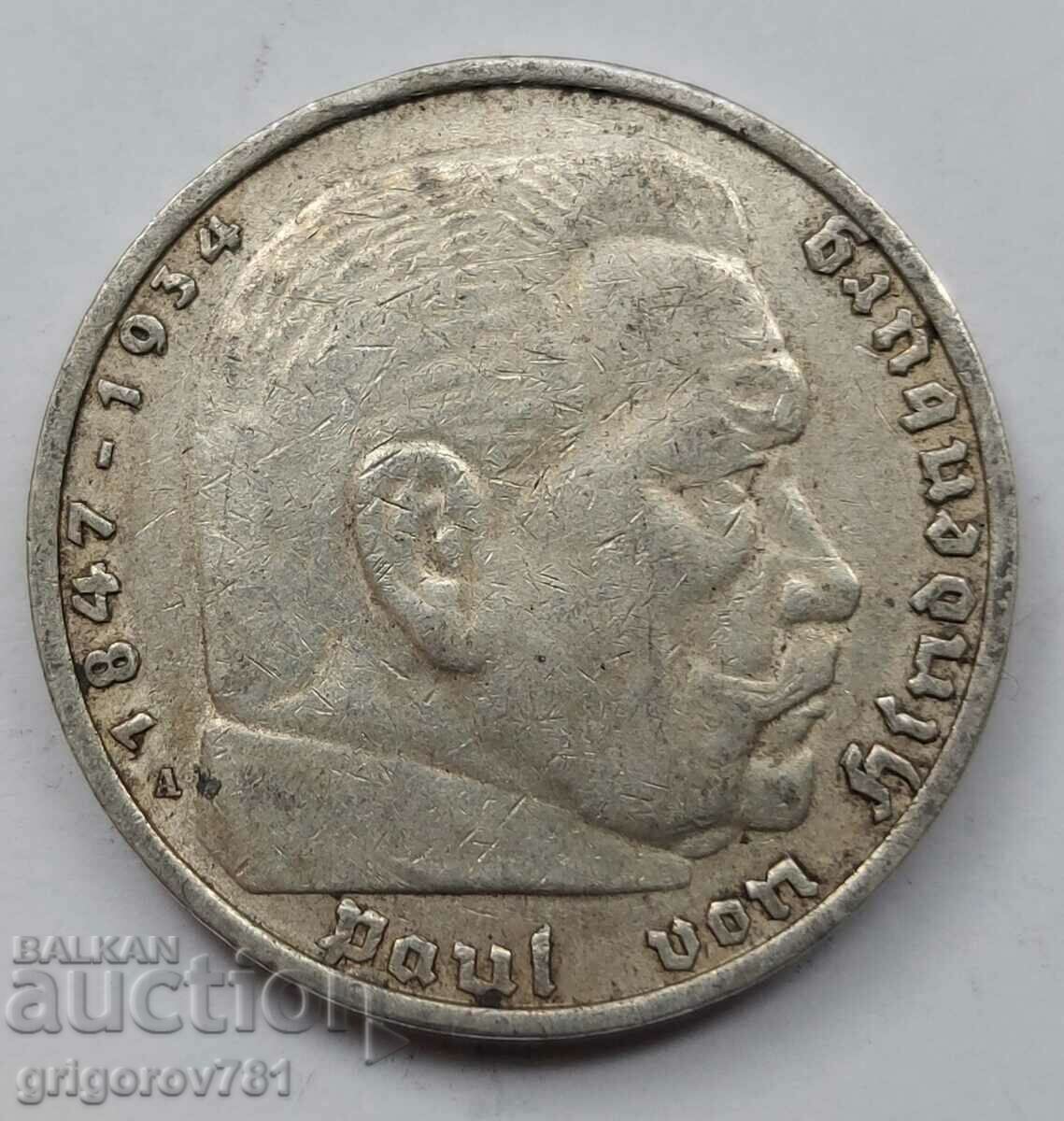 5 mărci de argint Germania 1936 A III Reich Moneda de argint #54 cu preț € 16.87 | 32.99 BGN 5 mărci de argint Germania 1936 A III Reich Moneda de argint #54 cu preț € 16.87 | 32.99 BGN