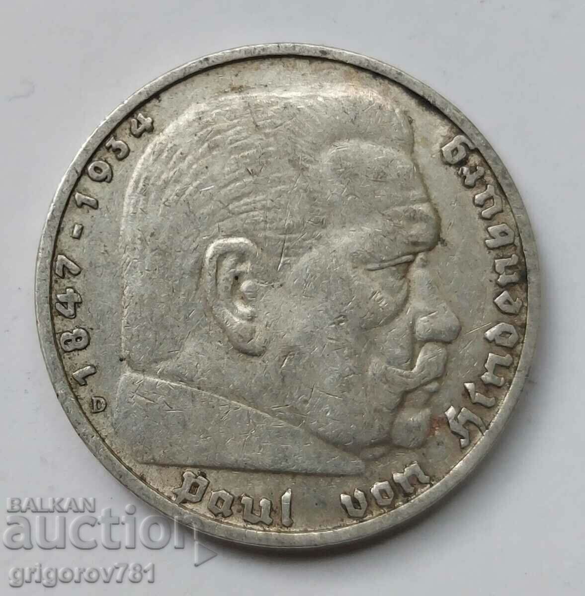5 Mark Silver Γερμανία 1935 D III Reich Ασημένιο νόμισμα #58 με τιμή € 16.87 | 32.99 BGN