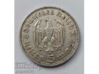 5 марки сребро Германия 1935 D III Райх  сребърна монета №60