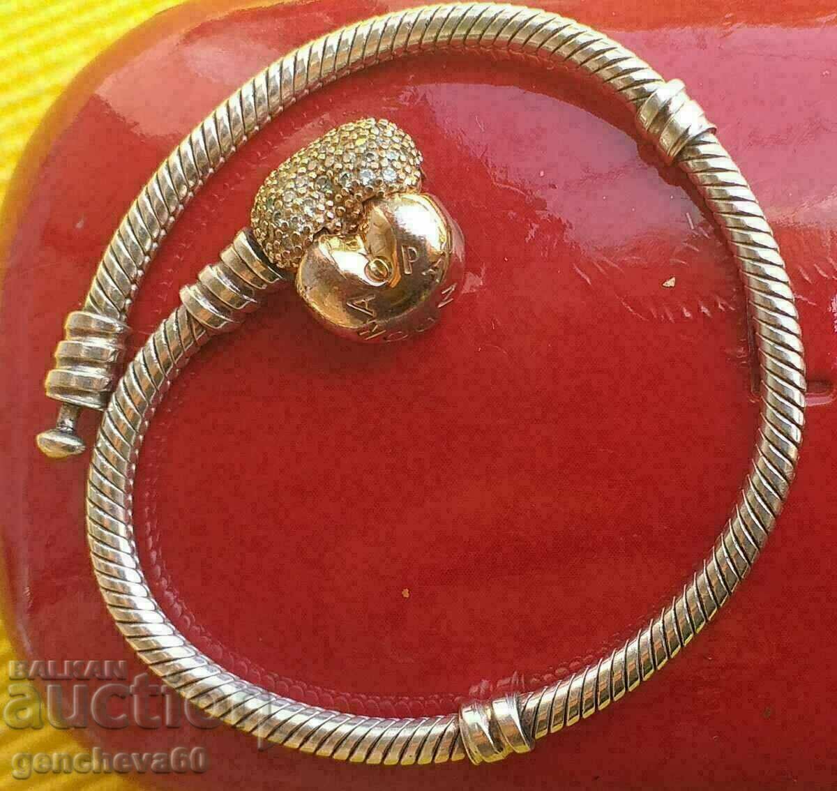 PANDORA Brățară Placat cu Argint/Inimă - 7