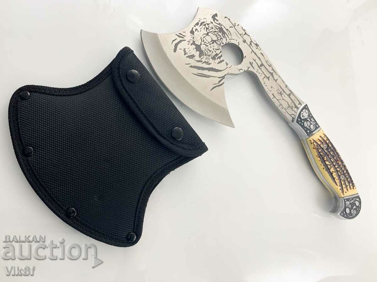 Russian compact hatchet-engraved tiger Camping Ax 65x13 - 6 Russian compact hatchet-engraved tiger Camping Ax 65x13 - 6