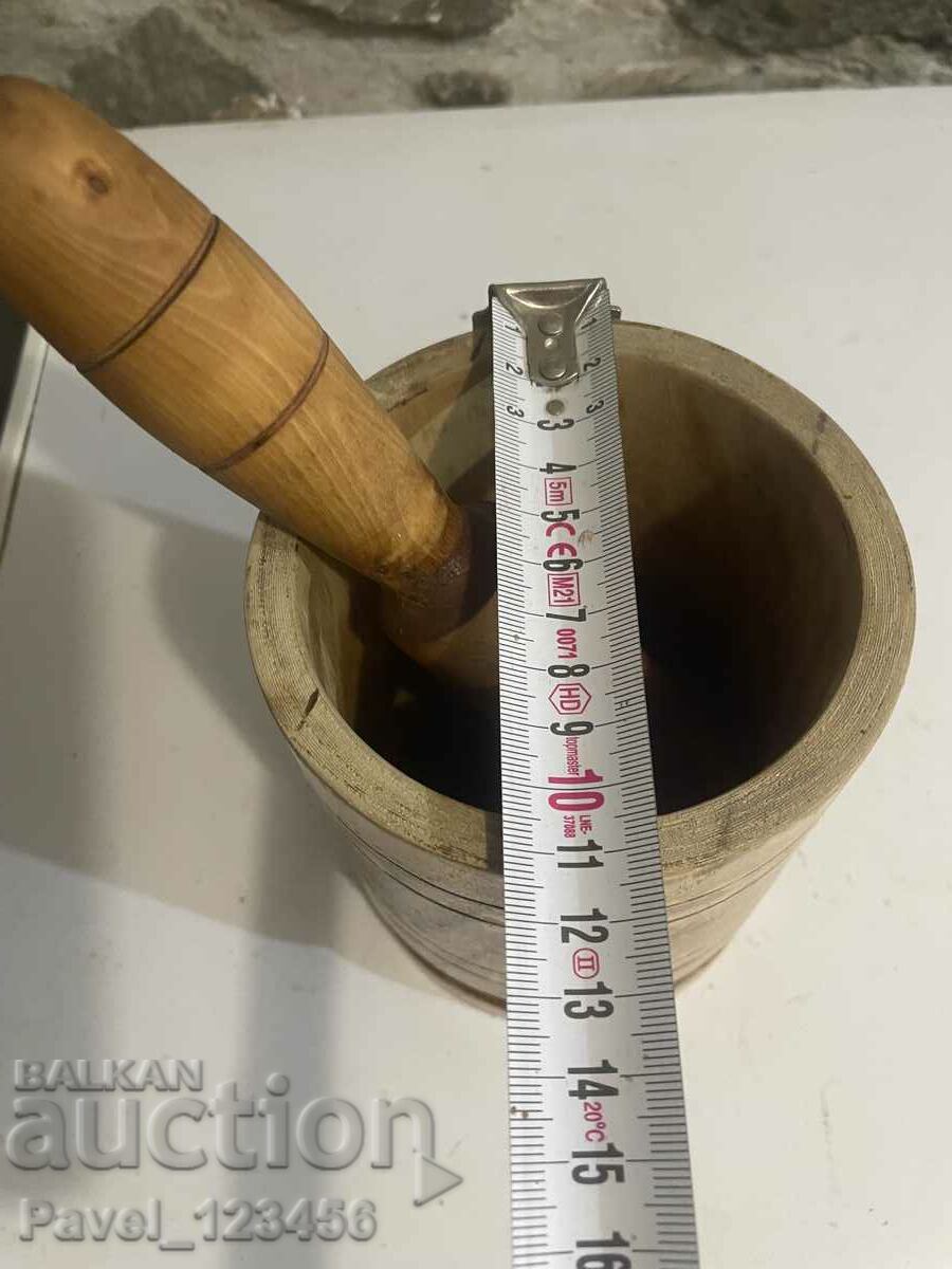 A large, old, wooden mortar with price 14.99 BGN | € 7.66