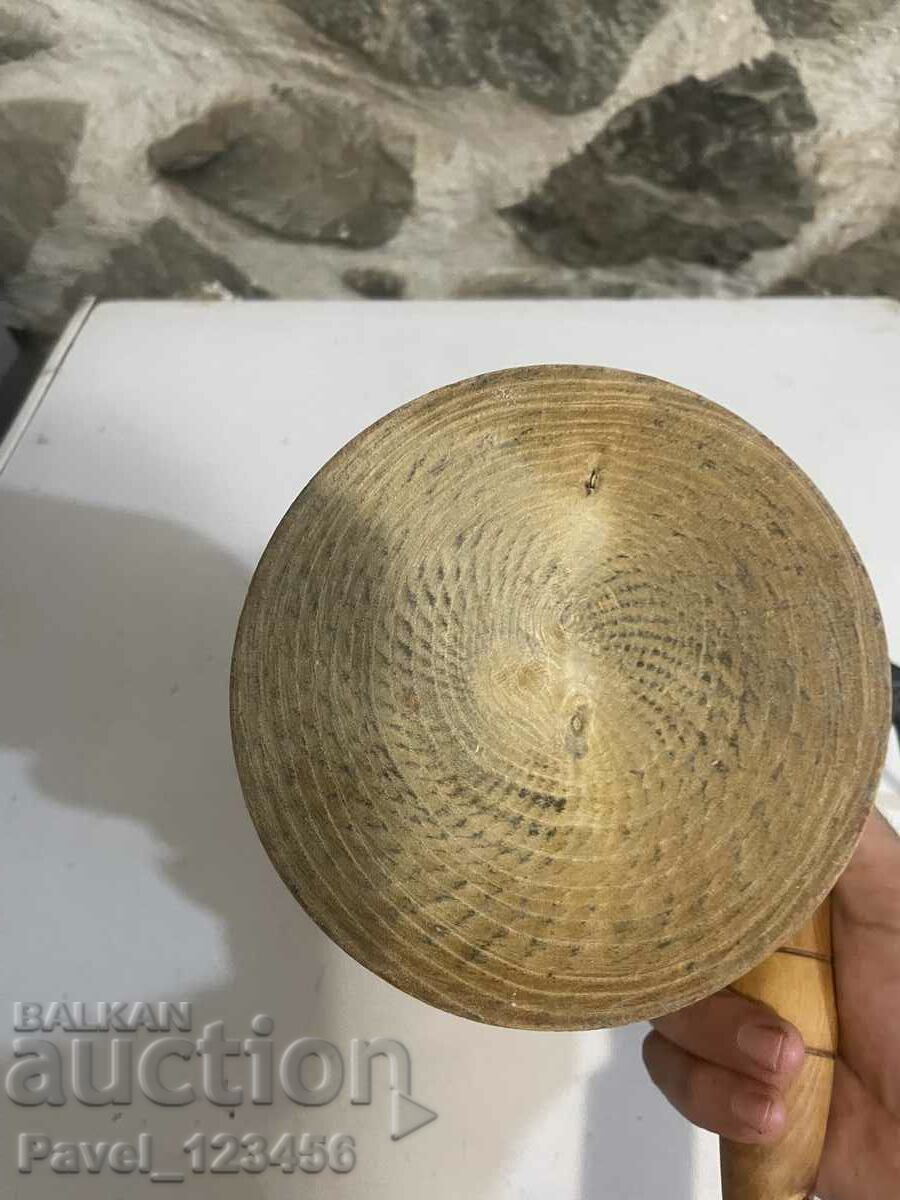 A large, old, wooden mortar - 5