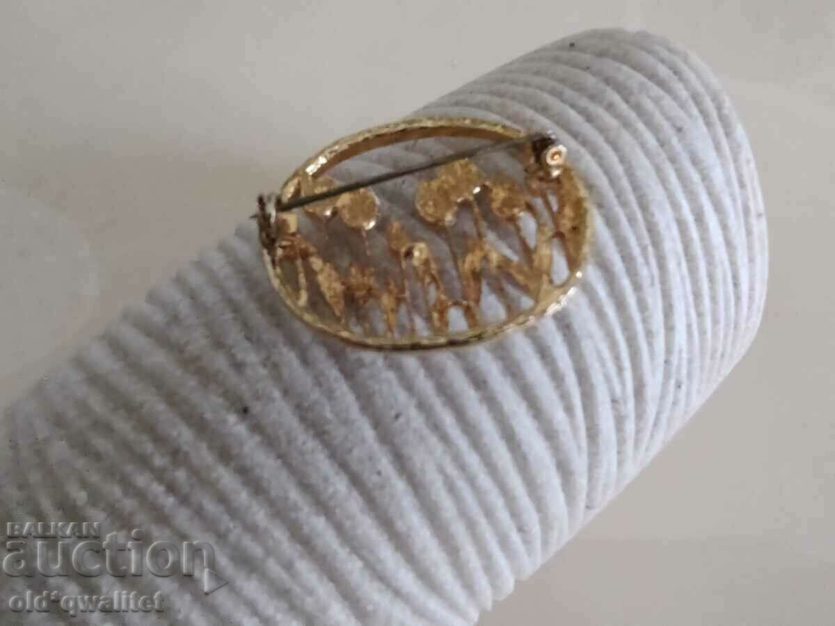 Auction BROOCH - flowers, enamel, very interesting, 60s-70s Auction BROOCH - flowers, enamel, very interesting, 60s-70s