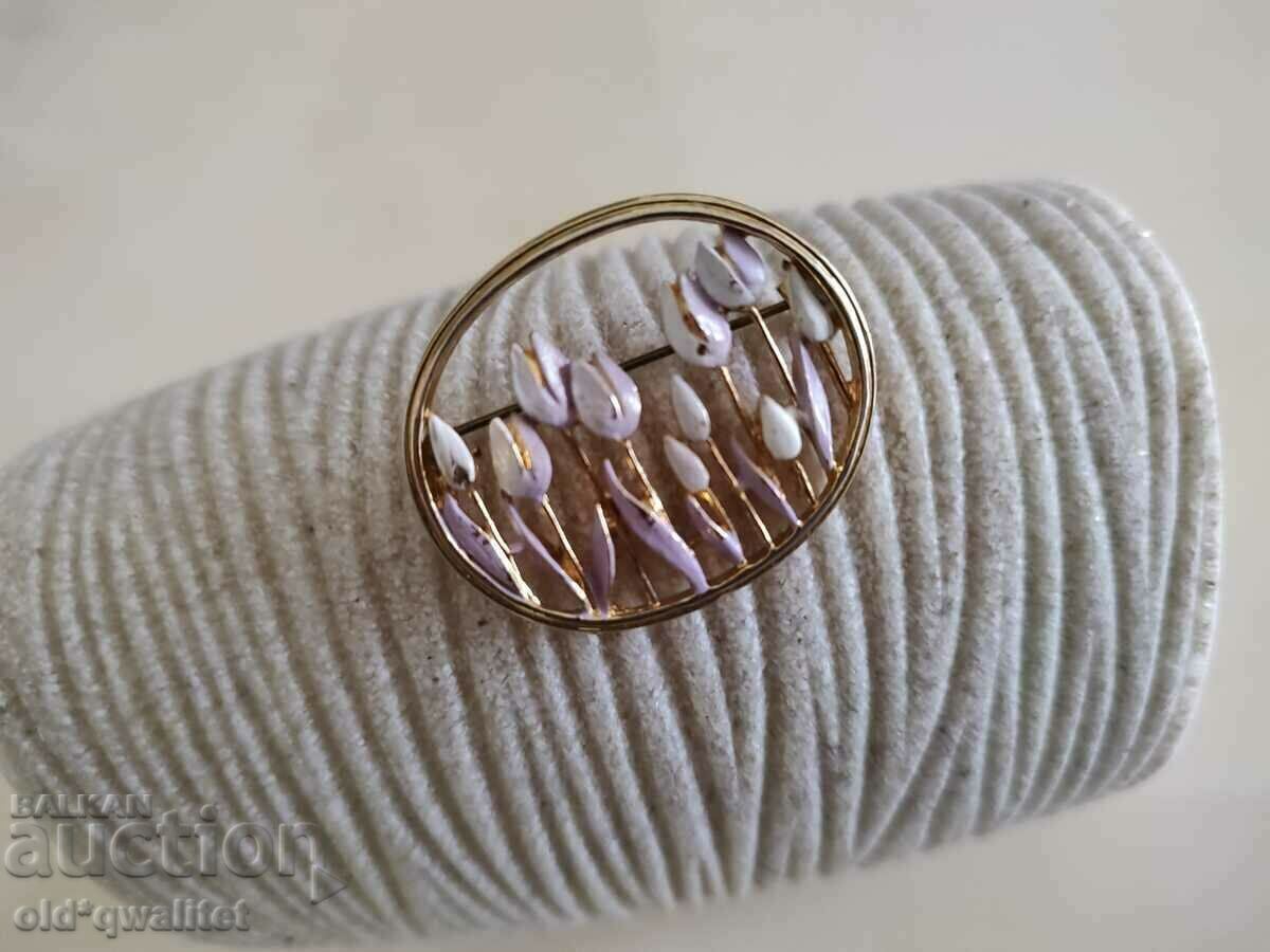 BROOCH - flowers, enamel, very interesting, 60s-70s BROOCH - flowers, enamel, very interesting, 60s-70s