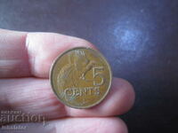 1976 год 5 цента - Тринидад и Тобаго