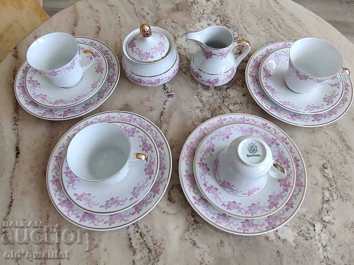 Porcelain service - flowers zl. edge, 4 pers., Germany Weimar - 7 Porcelain service - flowers zl. edge, 4 pers., Germany Weimar - 7