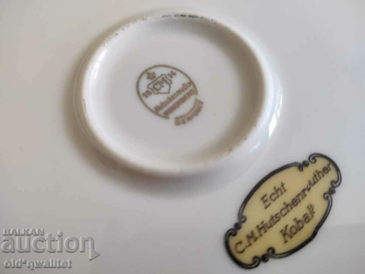 Porcelain plate - flowers, gold rim, Cobalt, Germany - 5 Porcelain plate - flowers, gold rim, Cobalt, Germany - 5